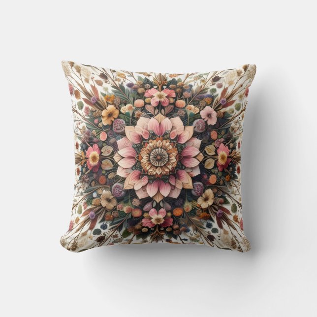 Coussins de jet colorés et floraux (Recto)