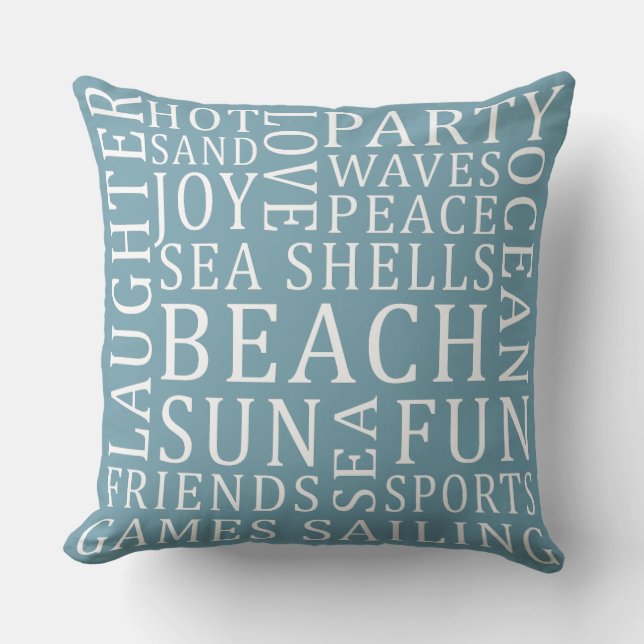 Coussins de la maison de plage couleur personnalis (Recto)