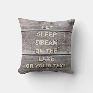 Coussins de maison de lac avec votre texte