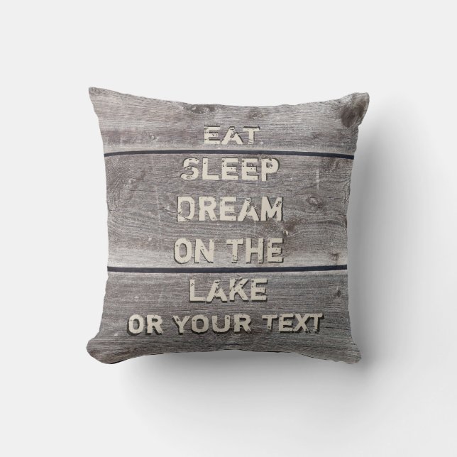 Coussins de maison de lac avec votre texte (Recto)