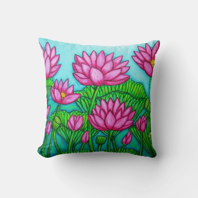 Coussins de MoJo d'Américain de bonheur de Lotus (Recto)