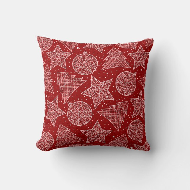 Coussins de Noël Rouges et Blancs (Recto)