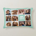 Coussins Décoratifs 11 Photo Grid nom de boîte industrielle - aqua<br><div class="desc">Utilisez jusqu'à 11 photos de téléphone carré ou selfie pour créer un cadeau unique et personnel. Si vous avez besoin d'ajuster les images,  cliquez sur l'outil personnaliser pour apporter des modifications.</div>