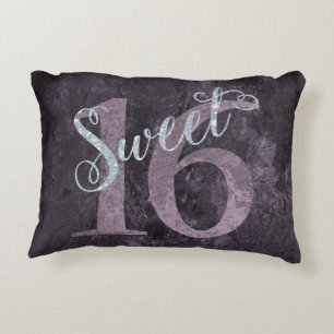 Coussins Décoratifs 16 ans Aquarelle rose et Faux Parties scintillan