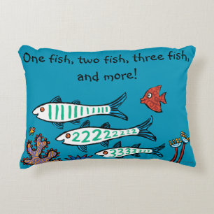 Coussins Décoratifs 1, 2, 3 poissons avec de petits poissons et corail