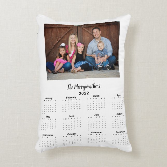 Coussins Décoratifs 2022 Modern Family Name Calendrier photo (Devant(Vertical))