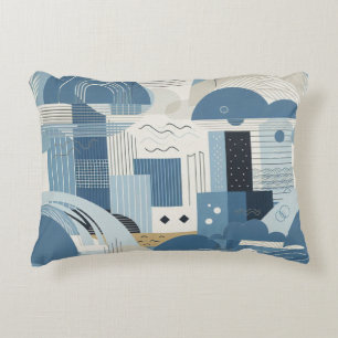 Coussins Décoratifs 21e Anniversaire crème bleu fleur amande