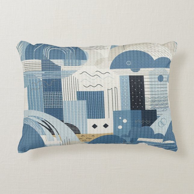 Coussins Décoratifs 21e Anniversaire crème bleu fleur amande (Devant)