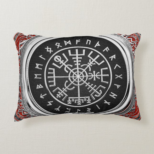 Coussins Décoratifs [510] Vegvisir - Viking Silver Magic Runic Compass (Devant)