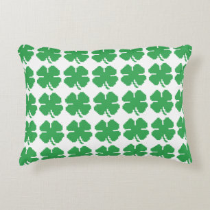 Coussins Décoratifs 8 bits Pixel Lucky Four Leaf Clocher