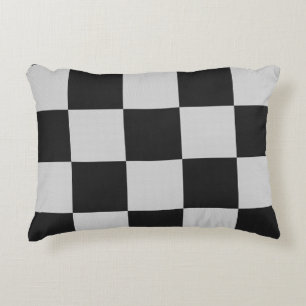 Coussins Décoratifs À damiers Carrés noirs et blancs ou COULEUR PERSON