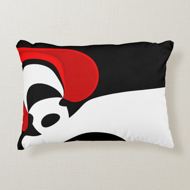 Coussins Décoratifs À M. Redd : Abstrait noir, blanc et rouge (Devant)