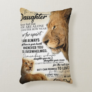 Coussins Décoratifs À Ma Fille Lion Famille Cadeau, Fille Anniversaire