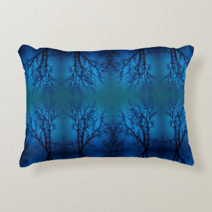 Coussins Décoratifs À travers le verre, Forêt Bleue Arbre de pleurs Ab