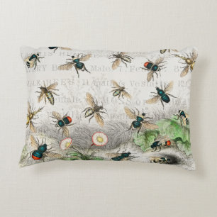 Coussins Décoratifs Abeille Reine Entomologie Botanique Vintage