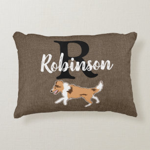 Coussins Décoratifs Abris Shetland Sheepdog Monogramme Nom