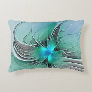 Coussins Décoratifs Abstrait avec bleu, art fractal moderne