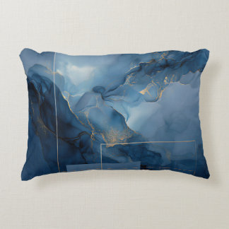 Coussins Décoratifs Abstrait géométrique bleu sarcelle brume encadré