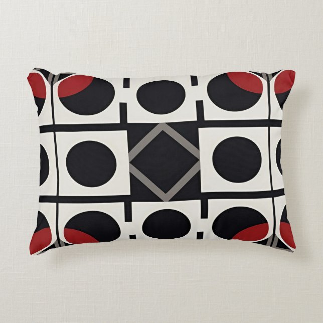 Coussins Décoratifs Abstrait Géométrique Moderne Avec Cercles (Devant)
