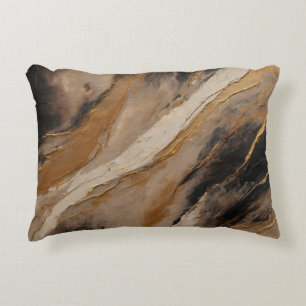 Coussins Décoratifs Abstrait Marbré Noir Beige Or