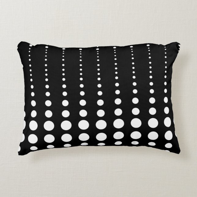 Coussins Décoratifs Abstrait moderne design noir lignes blanches point (Devant)