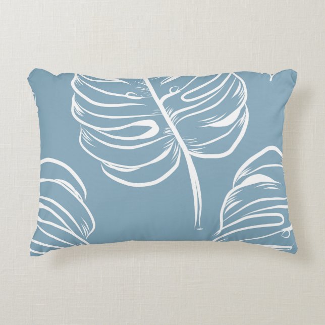 Coussins Décoratifs Abstraite Feuille Tropicale : Verdure transparente (Devant)