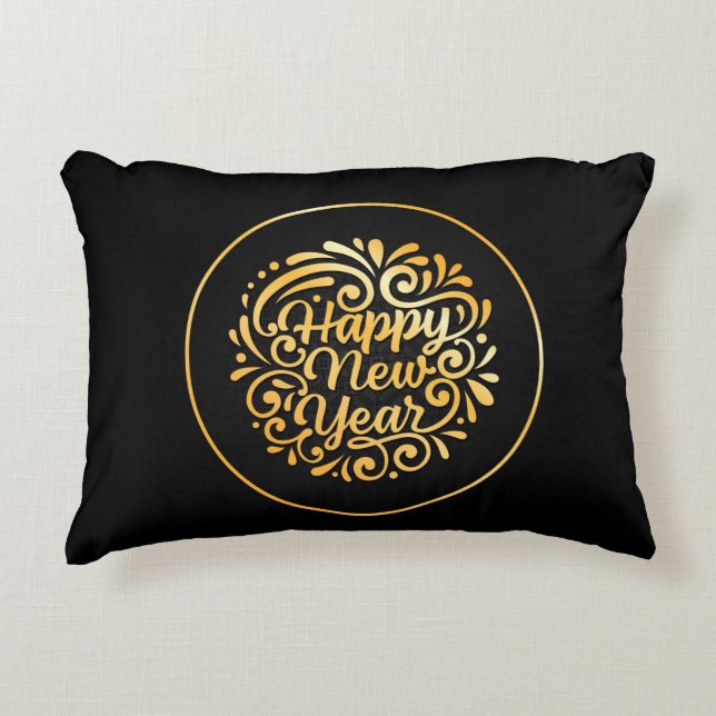 Coussins Décoratifs Accent Pillow- Happy New Year 2026 (Devant)