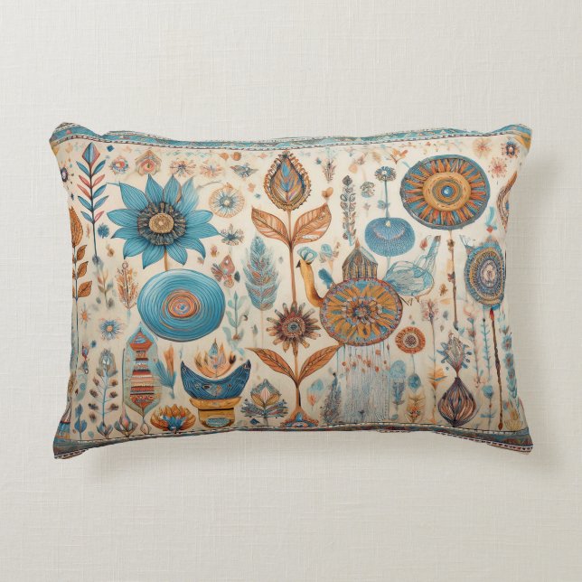 Coussins Décoratifs Accents tribaux Boho Lancer Oreiller (Devant)