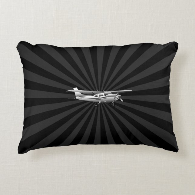 Coussins Décoratifs Aéronef Cessna Silhouette Flying Black Burning (Devant)