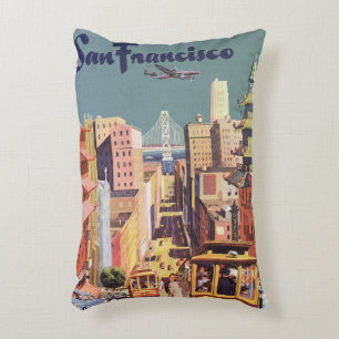 Coussins Décoratifs Affiche de voyage ancienne des voitures à câble de