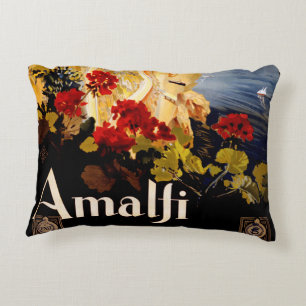 Coussins Décoratifs Affiches d'art graphique de voyage vintage Amalfi