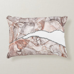 COUSSINS DÉCORATIFS AGATE EN MARBRE D'OR CLAIR PARTIES SCINTILLANT EN 