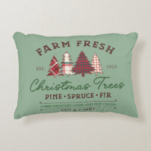 Coussins Décoratifs Agritourisme Arbres de Noël Fête Nom de famille