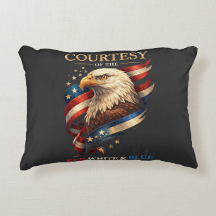 Coussins Décoratifs Aigle Patriotique Rouge Blanc et Bleu Vintage