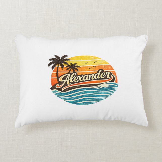 Coussins Décoratifs Alexander Retro Sunset Name Design (Devant)
