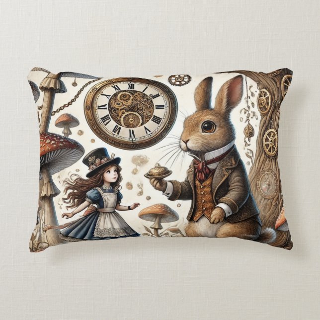 Coussins Décoratifs alice au pays des merveilles lapin blanc (Devant)