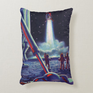 Coussins Décoratifs Aliens de la science-fiction vintage saluent la fu