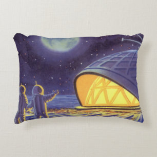 Coussins Décoratifs Aliens de la science-fiction vintage sur la lune d