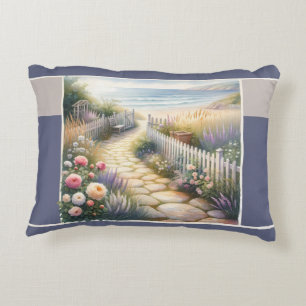 Coussins Décoratifs Allée de jardin de campagne menant à la mer