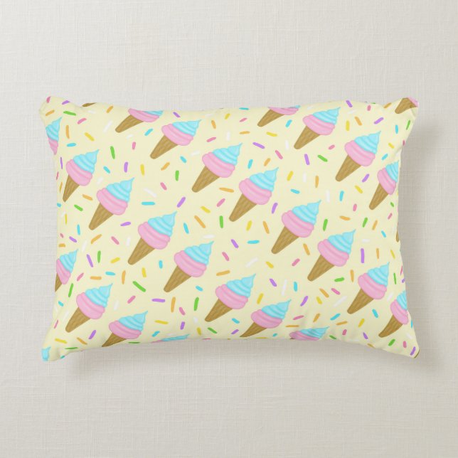 Coussins Décoratifs Almofada fofa com estampa contínua de sorvetes (Devant)