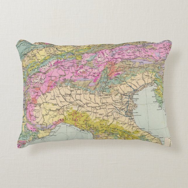 Coussins Décoratifs Alpenlander - carte d'atlas des Alpes (Devant)