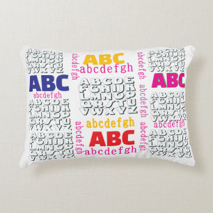 Coussins Décoratifs Alphabet arc-en-ciel blanc