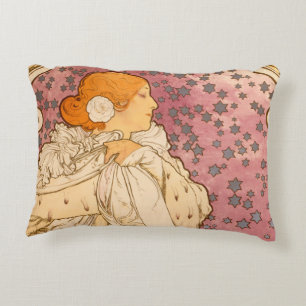 Coussins Décoratifs Alphonse Mucha La Dame Aux Camelias : Art Nouveau