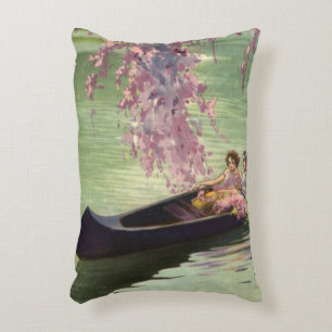 Coussins Décoratifs Amour et romance vintage, promenade en canot roman