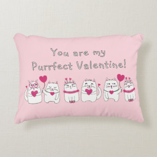 Coussins Décoratifs Amoureux de les chats mignons Saint Valentin rose