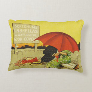 Coussins Décoratifs Amoureux parasol vintage plage 