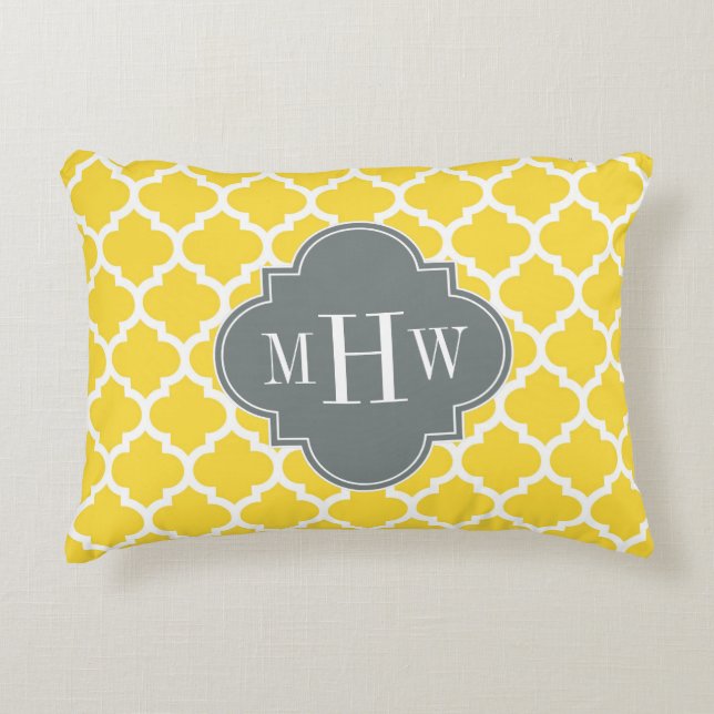 Coussins Décoratifs Ananas Marocain #5 Charbon 3 Monogramme initial (Devant)