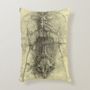 Coussins Décoratifs Anatomie humaine de Léonard de Vinci, Torse fémini