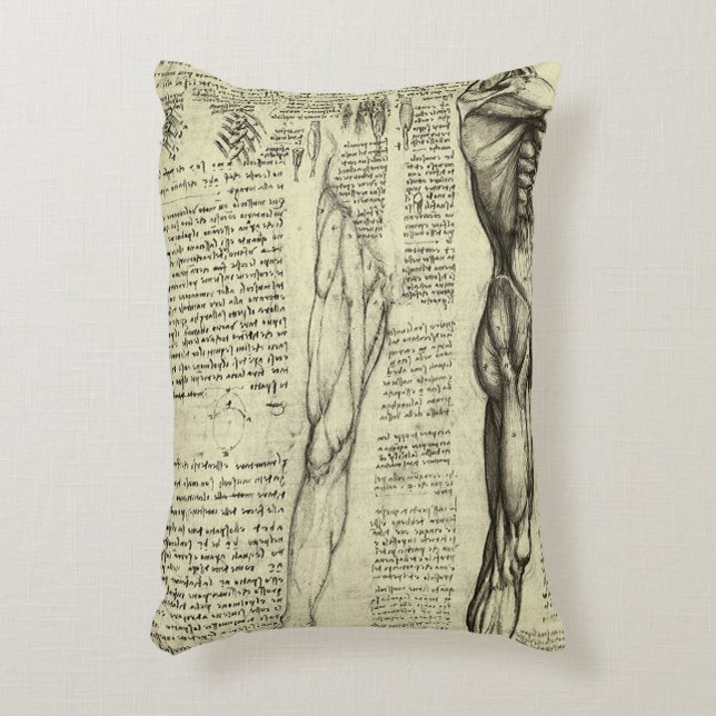 Coussins Décoratifs Anatomie humaine masculine de Léonard de Vinci : m (Devant(Vertical))