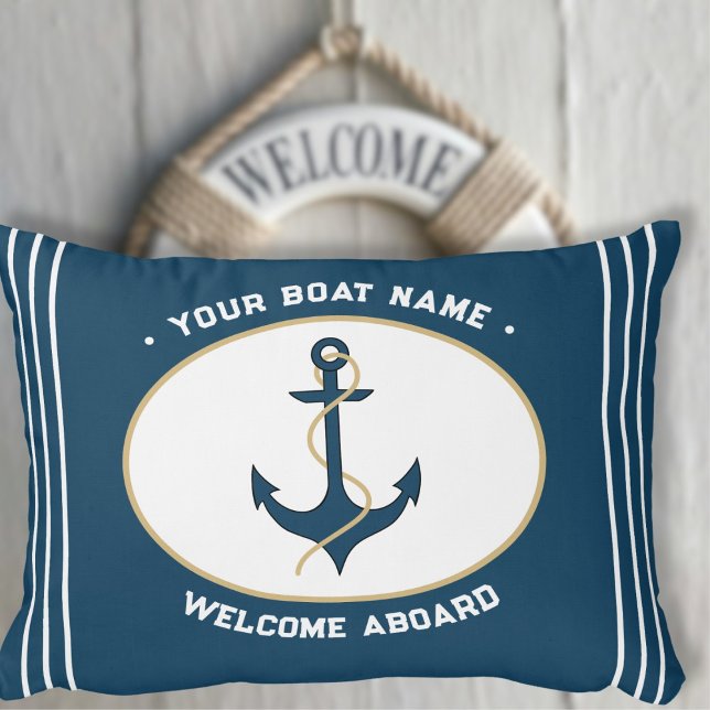 Coussins Décoratifs Anchor Welcome Aboard Custom Pillow (Créateur téléchargé)